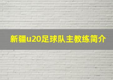 新疆u20足球队主教练简介