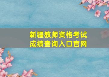 新疆教师资格考试成绩查询入口官网