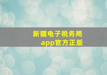 新疆电子税务局app官方正版