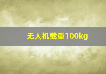 无人机载重100kg