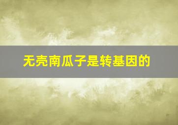 无壳南瓜子是转基因的