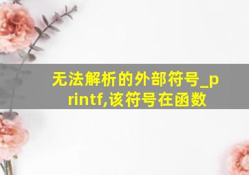 无法解析的外部符号_printf,该符号在函数