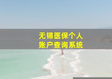 无锡医保个人账户查询系统