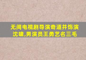 无间电视剧导演奇道并饰演沈啸,男演员王勇艺名三毛