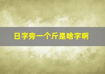 日字旁一个斤是啥字啊