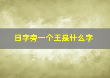 日字旁一个王是什么字