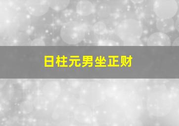 日柱元男坐正财