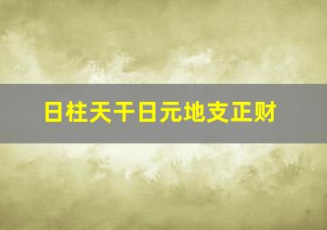 日柱天干日元地支正财