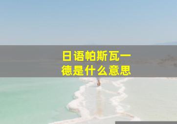 日语帕斯瓦一德是什么意思