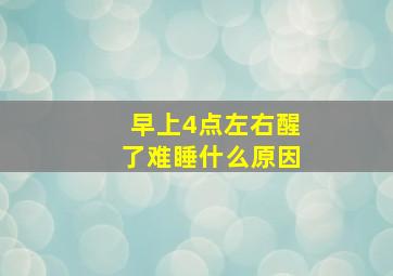 早上4点左右醒了难睡什么原因