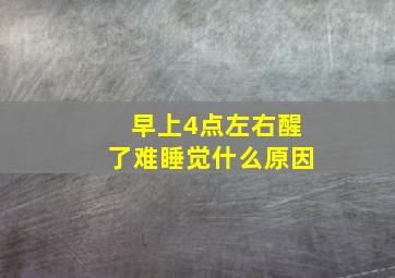 早上4点左右醒了难睡觉什么原因