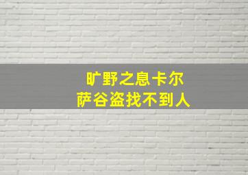 旷野之息卡尔萨谷盗找不到人