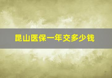 昆山医保一年交多少钱