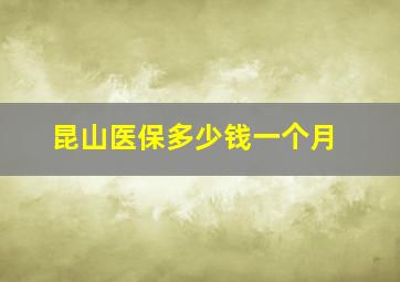 昆山医保多少钱一个月