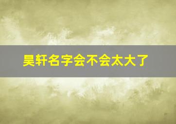 昊轩名字会不会太大了