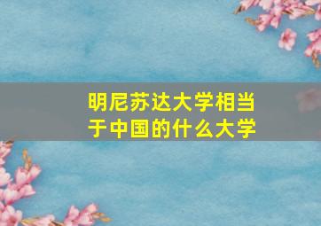 明尼苏达大学相当于中国的什么大学