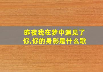 昨夜我在梦中遇见了你,你的身影是什么歌