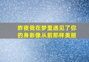 昨夜我在梦里遇见了你的身影像从前那样美丽