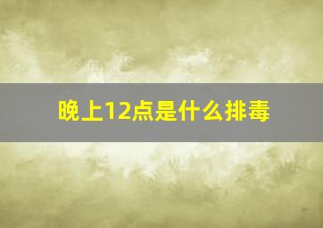 晚上12点是什么排毒