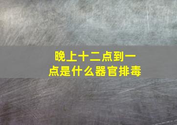 晚上十二点到一点是什么器官排毒