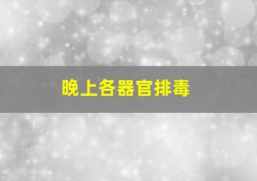 晚上各器官排毒