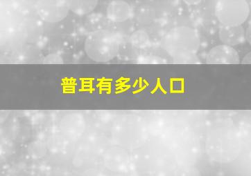 普耳有多少人口