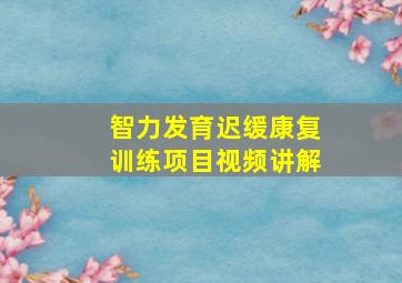 智力发育迟缓康复训练项目视频讲解