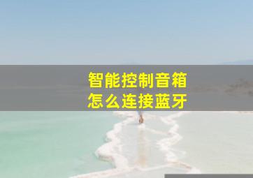 智能控制音箱怎么连接蓝牙