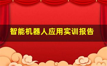 智能机器人应用实训报告