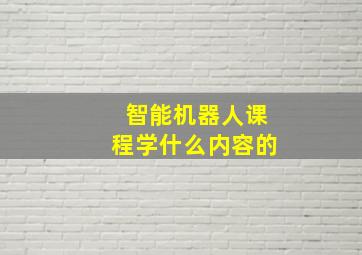 智能机器人课程学什么内容的