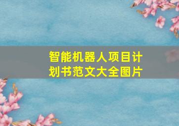 智能机器人项目计划书范文大全图片