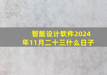 智能设计软件2024年11月二十三什么日子