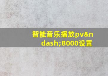 智能音乐播放pv–8000设置