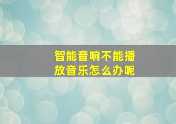 智能音响不能播放音乐怎么办呢