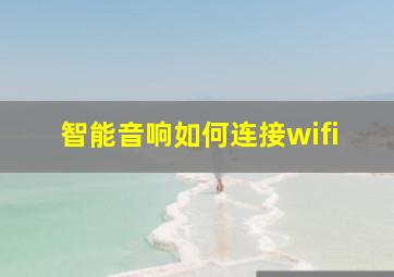 智能音响如何连接wifi