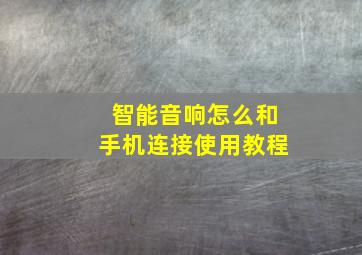 智能音响怎么和手机连接使用教程