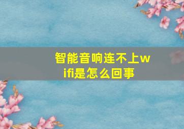 智能音响连不上wifi是怎么回事