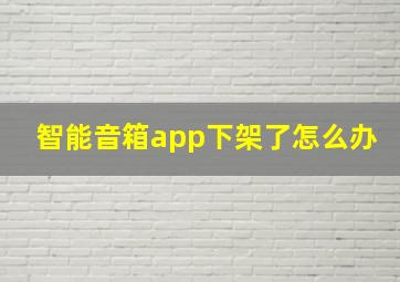 智能音箱app下架了怎么办