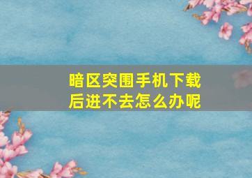 暗区突围手机下载后进不去怎么办呢