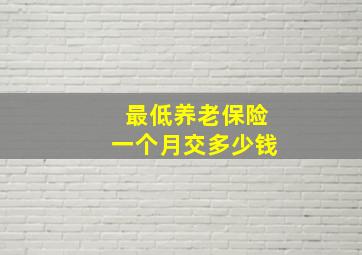 最低养老保险一个月交多少钱