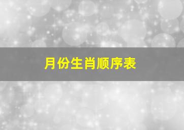 月份生肖顺序表