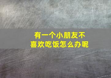 有一个小朋友不喜欢吃饭怎么办呢