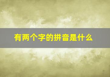 有两个字的拼音是什么