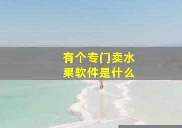 有个专门卖水果软件是什么