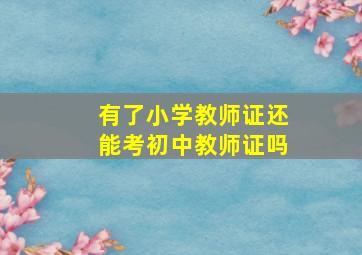 有了小学教师证还能考初中教师证吗