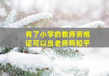 有了小学的教师资格证可以当老师吗知乎