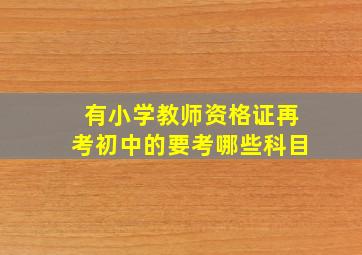 有小学教师资格证再考初中的要考哪些科目