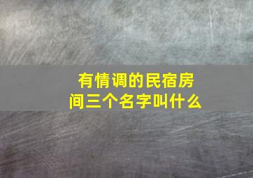 有情调的民宿房间三个名字叫什么