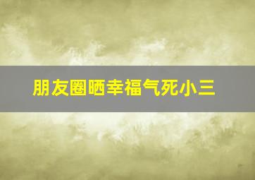 朋友圈晒幸福气死小三