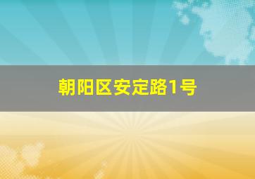 朝阳区安定路1号